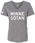 Women's Minnesōtan V-Neck T-Shirt (Gray)