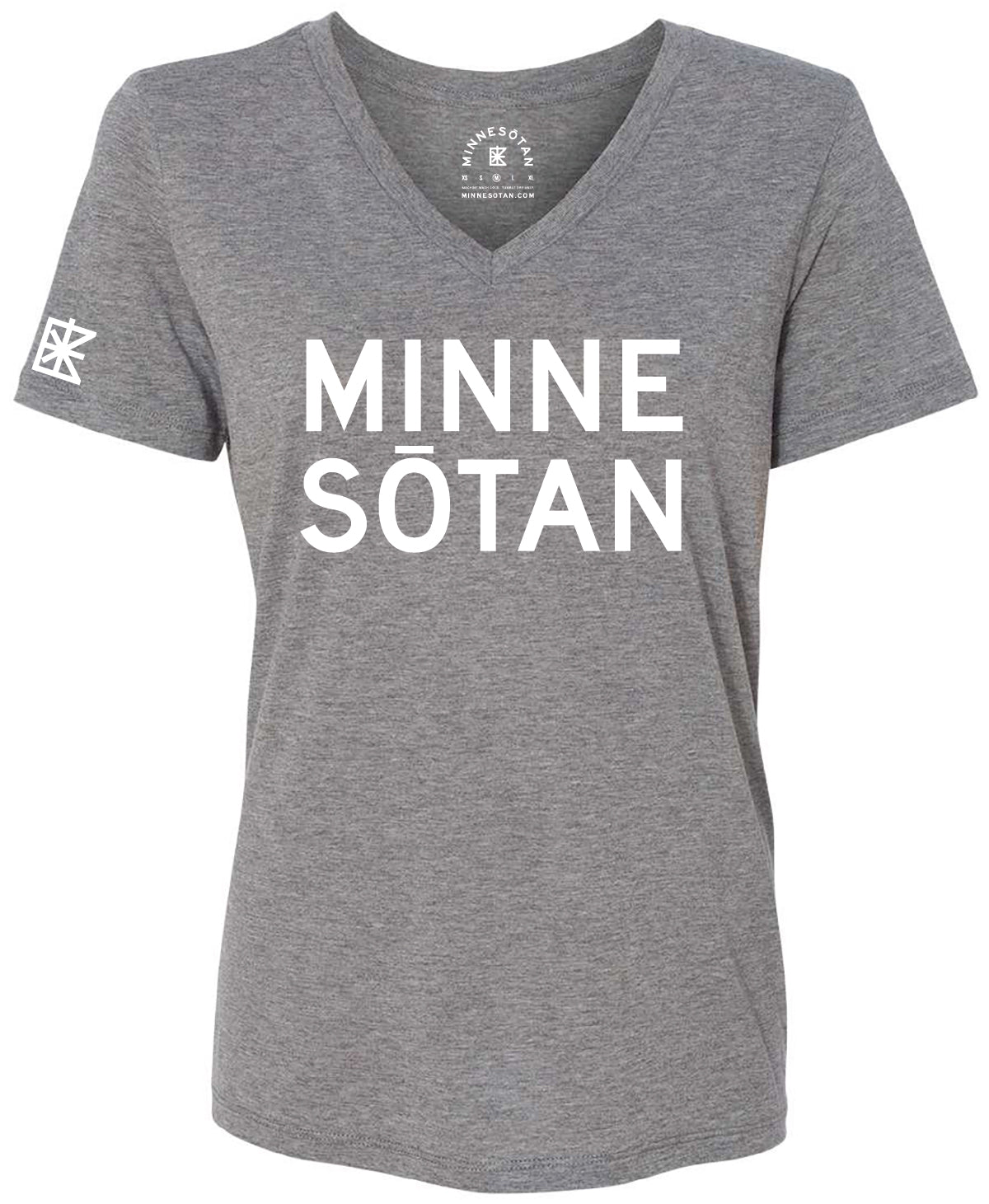 Women's Minnesōtan V-Neck T-Shirt (Gray)